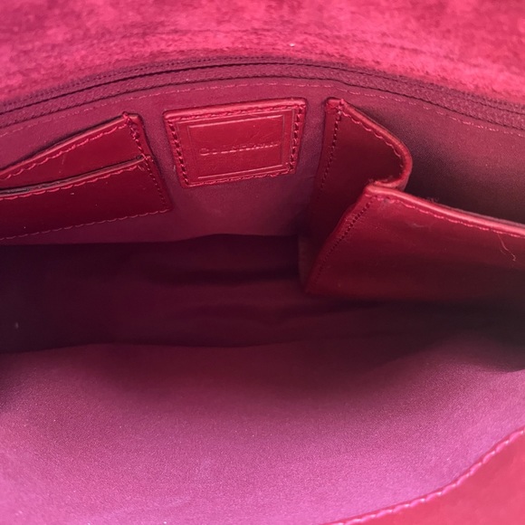Cole Haan Red Leather Shoulder Bag Purse Dual Handles - Picture 13 of 13
